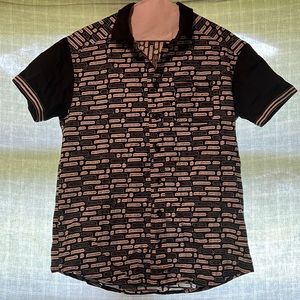A mens text message button down shirt.
